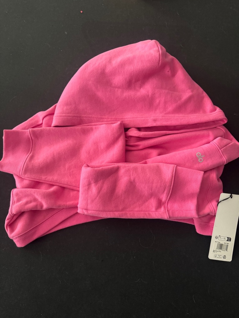 ALO Yoga Hot Pink Cropped Hoodie - Picture 3 of 5